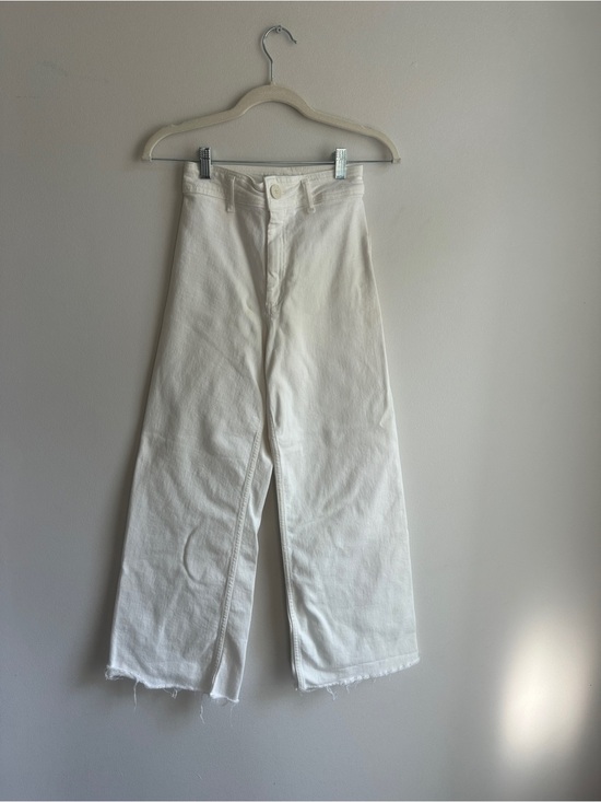 Zara Denim - Zara White High-Rise Wide-Leg Cropped Jeans
